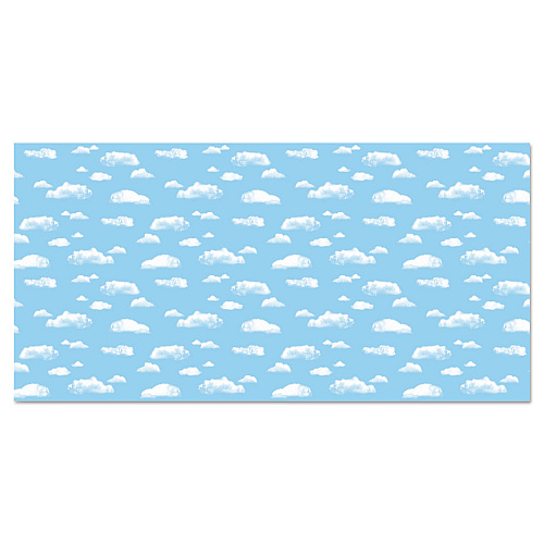 Pacon Fadeless Designs Bulletin Board Paper, Clouds, 50 ft x 48", Blue/White (56465)