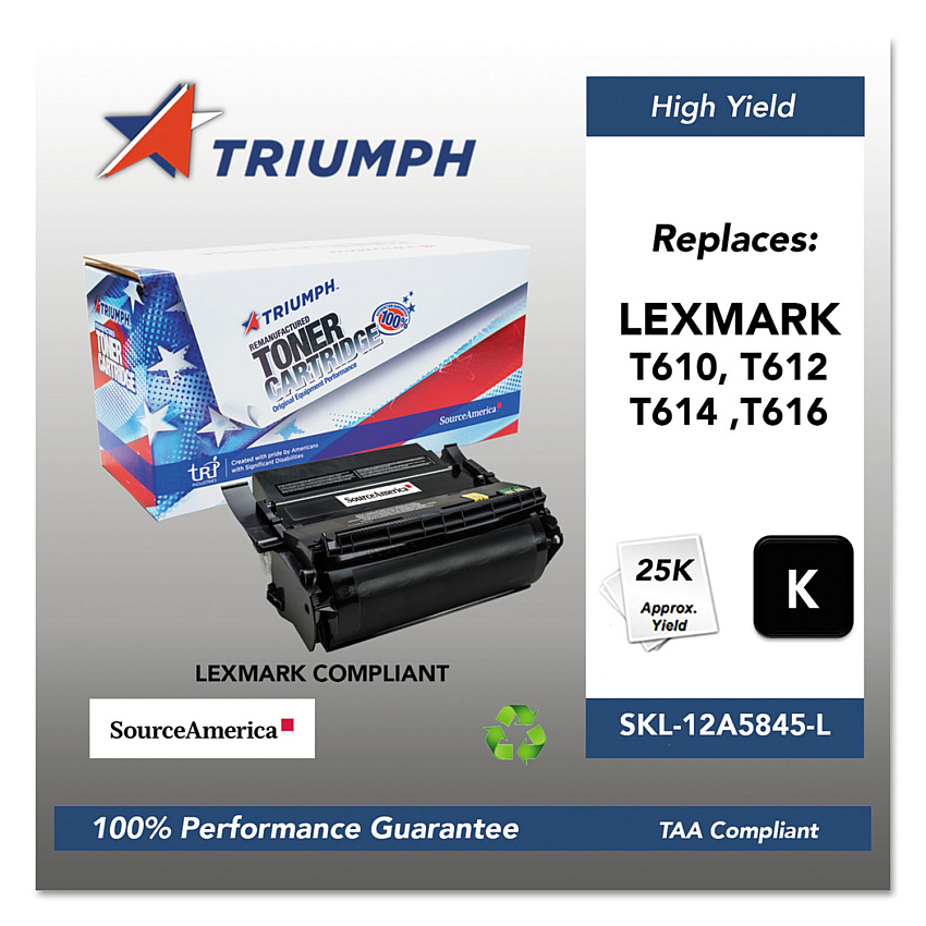 751000nsh0210 Remanufactured 12a5845 High-yield Toner, 25,000 Page-yield, Black