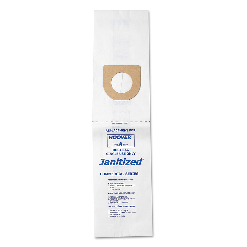 Janitized Vacuum Filter Bags Designed to Fit Hoover Type A, 36/Carton (JANHVA3)