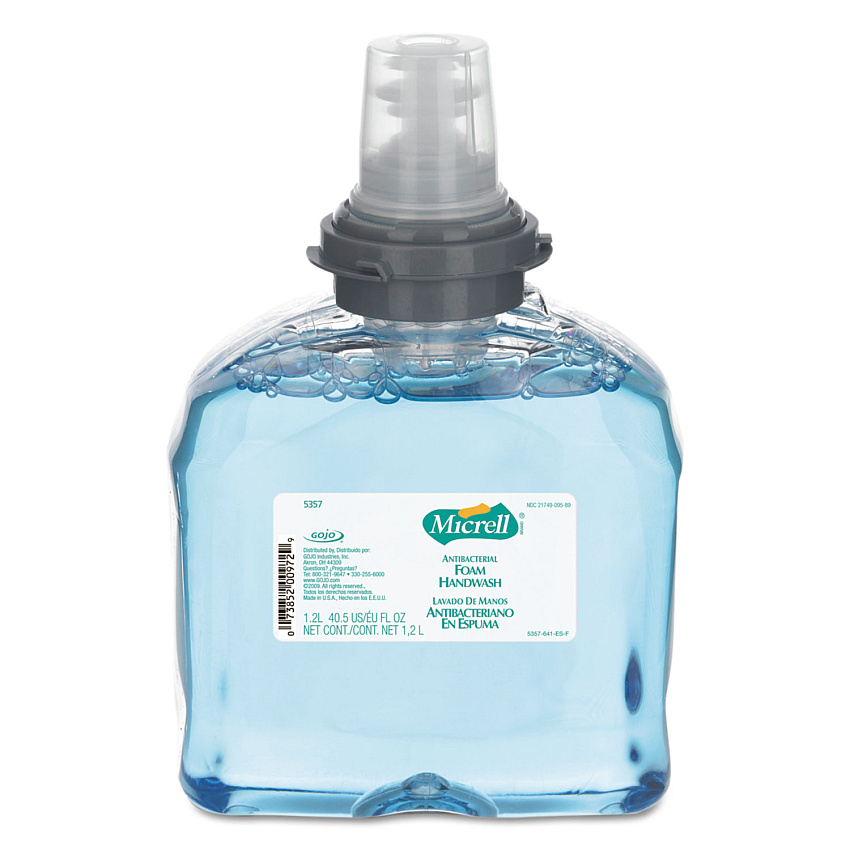 MICRELL Antibacterial Foam Handwash, Touch-Free Refill, 1200 mL, 2/Carton (535702)