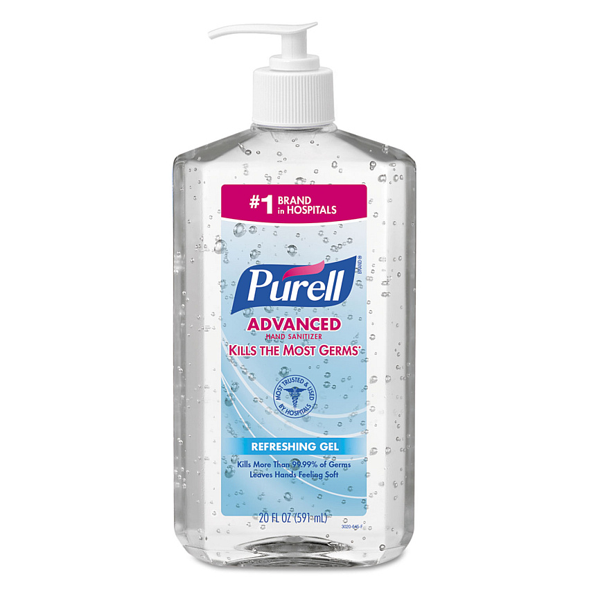 PURELL Advanced Hand Sanitizer Refreshing Gel, 20 oz Pump Bottle, Clean Scent, 12/Carton (302312)