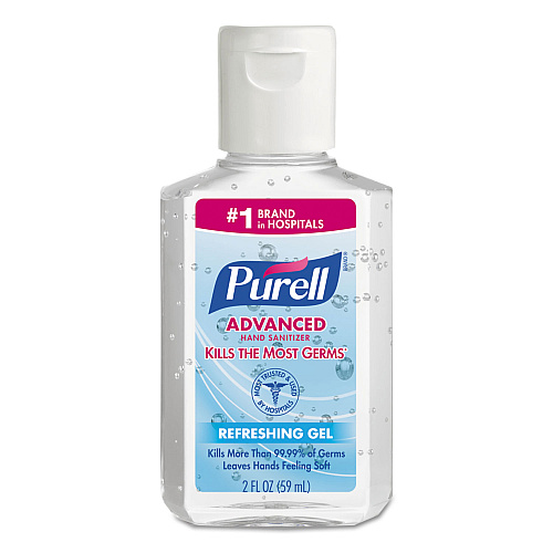 PURELL Advanced Hand Sanitizer Refreshing Gel, 2 oz, Flip-Cap Bottle, Clean Scent, 24/Carton (960524)