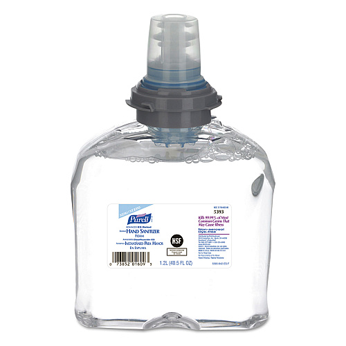 PURELL Advanced Hand Sanitizer E3-Rated Foam, 1,200 mL Refill, Fragrance-Free, 2/Carton (539302)