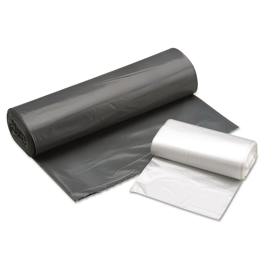 AbilityOne 8105015171358, SKILCRAFT High Density Coreless Roll Can Liners, 57 gal, 25.4 mic, 36" x 58", Gray, Perforated Roll, 100/Box