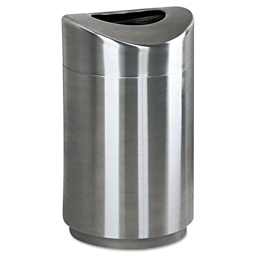 Rubbermaid Eclipse Open Top Waste Receptacle, Round, Steel, 30 gal, Stainless Steel (R2030SSPL)