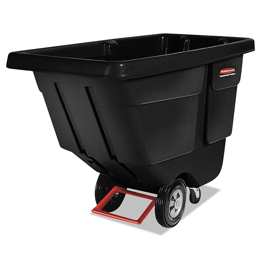 Rubbermaid Commercial Rotomolded Tilt Truck, 202 gal, 450 lb Capacity, Plastic, Black (1304BLA)