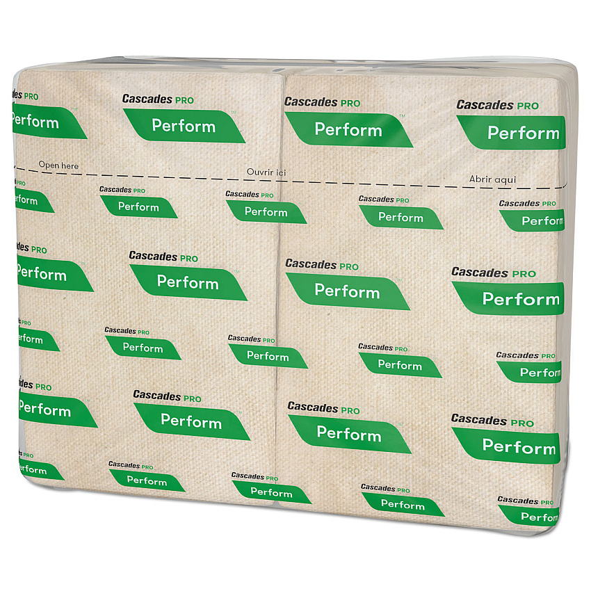 Cascades Perform Interfold Napkins, 1-Ply, 6.5 x 4.25, Natural, 376/Pack, 16 Packs/Carton (T411)