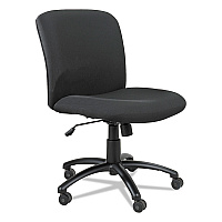 Safco Uber Big and Tall Series Mid Back Chair, Supports up to 500 lbs., Black Seat/Black Back, Black Base (3491BL)