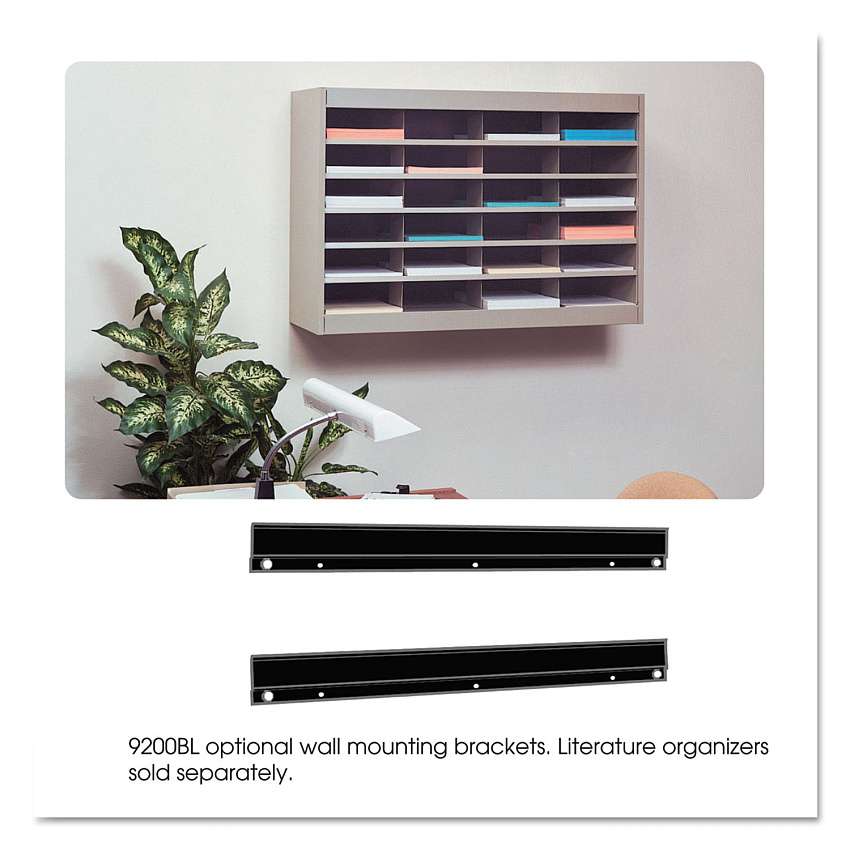 Safco E-Z Stor Steel Project Centers, Wall Mount Bracket Set, Black (9200BL)