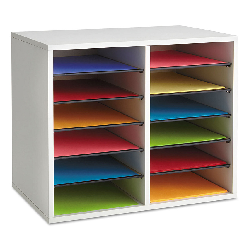 Safco Fiberboard Literature Sorter, 12 Compartments, 19.63 x 11.88 x 16.13, Gray (9420GR)