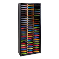 Safco Steel/Fiberboard Literature Sorter, 72 Sections, 32 1/4 x 13 1/2 x 75, Black (7131BL)