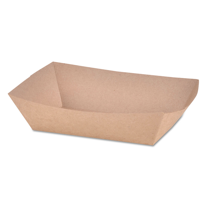 SCT Eco Food Trays, 2 lb Capacity, Brown Kraft, Paper, 1,000/Carton (0517)