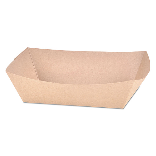 SCT Eco Food Trays, 2.5 lb Capacity, 6.54 x 4.06 x 1.73, Brown, Paper, 500/Carton (0521)