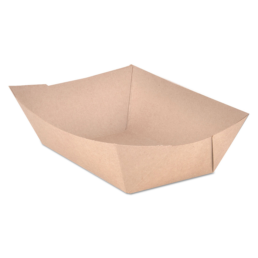 SCT Eco Food Trays, 3 lb Capacity, Brown Kraft, Paper, 500/Carton (0525)