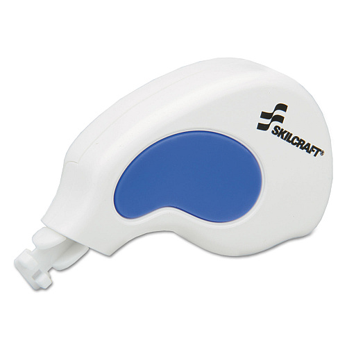 AbilityOne 7510013900717, SKILCRAFT Correction Tape, Non-Refillable, White/Blue Applicator, 10 m