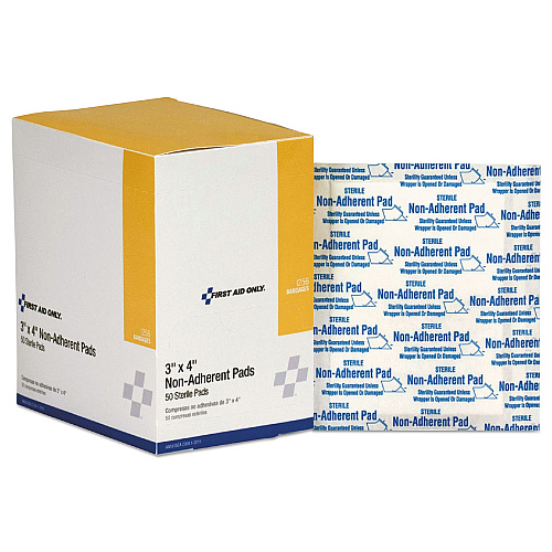 First Aid Only Refill for SmartCompliance General Business Cabinet, Non-Adherent Pads, 3 x 4 ,50/Box (I256)