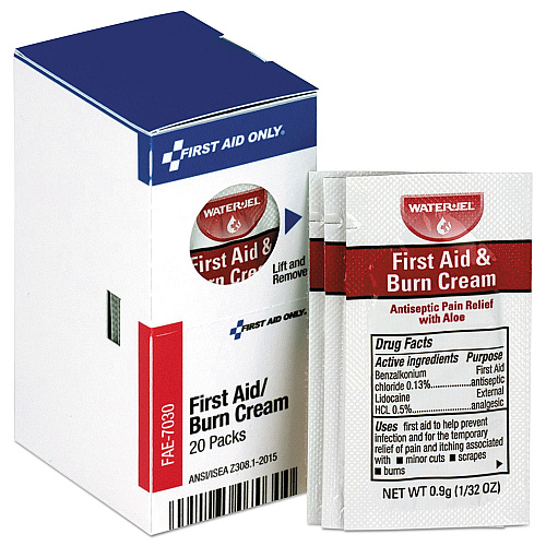 First Aid Only Refill for SmartCompliance General Business Cabinet, Burn Cream, 0.9g Packets, 20/Box (FAE7030)