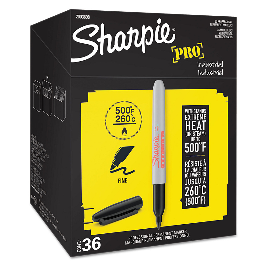 Sharpie Industrial Permanent Marker Value Pack, Fine Bullet Tip, Black (2003898)
