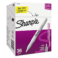 Sharpie Metallic Fine Point Permanent Marker Value Pack, Fine Bullet Tip, Metallic Silver, 36/Pack (2003899)