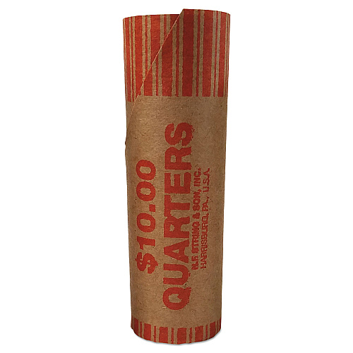 ICONEX Preformed Tubular Coin Wrappers, Quarters, $10, 1,000 Wrappers/Box (94190093)