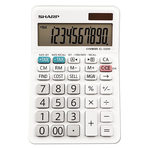 Sharp EL-330WB Desktop Calculator, 10-Digit LCD