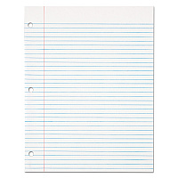 TOPS Filler Paper, 3-Hole, 8.5 x 11, Medium/College Rule, 500/Pack (62349)