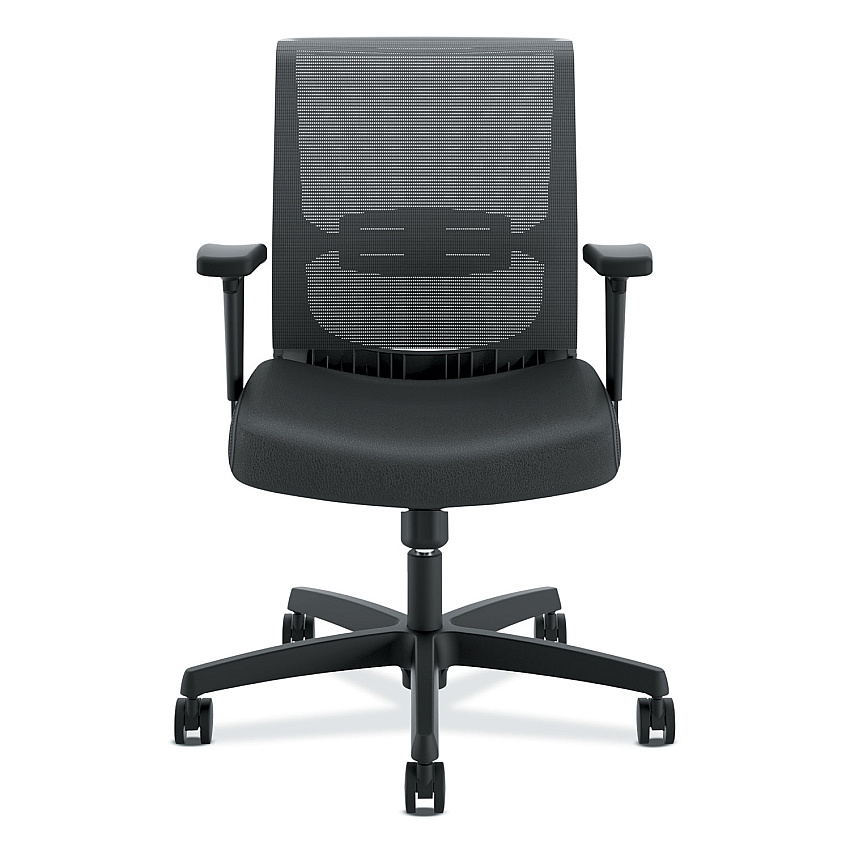 HON Convergence Mid-Back Task Chair, Swivel-Tilt, Supports Up to 275 lb, 15.75" to 20.13" Seat Height, Black (CMS1AUR10)