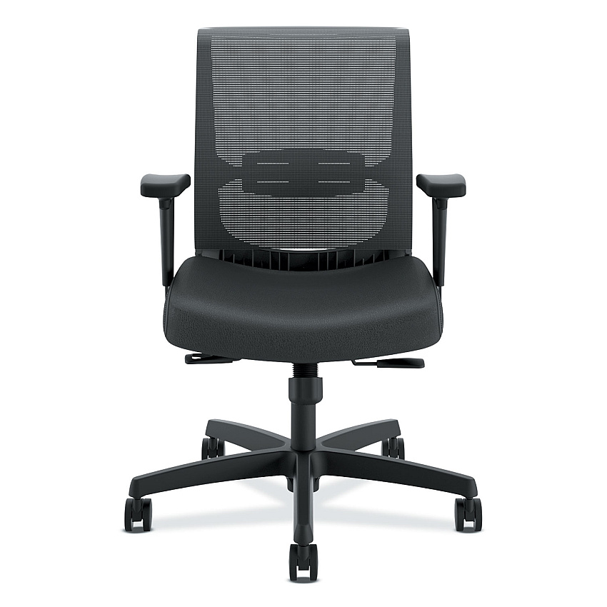 HON Convergence Mid-Back Task Chair, Synchro-Tilt and Seat Glide, Supports Up to 275 lb, Black (CMY1AUR10)