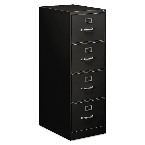 Alera Economy Vertical File, 4 Legal-Size File Drawers, Black, 18" x 25" x 52" (ALEHVF1952BL)