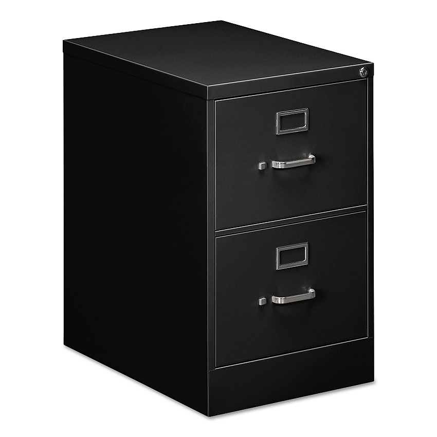 Alera Two-Drawer Economy Vertical File, 2 Legal-Size File Drawers, Black, 18" x 25" x 28.38" (ALEHVF1929BL)