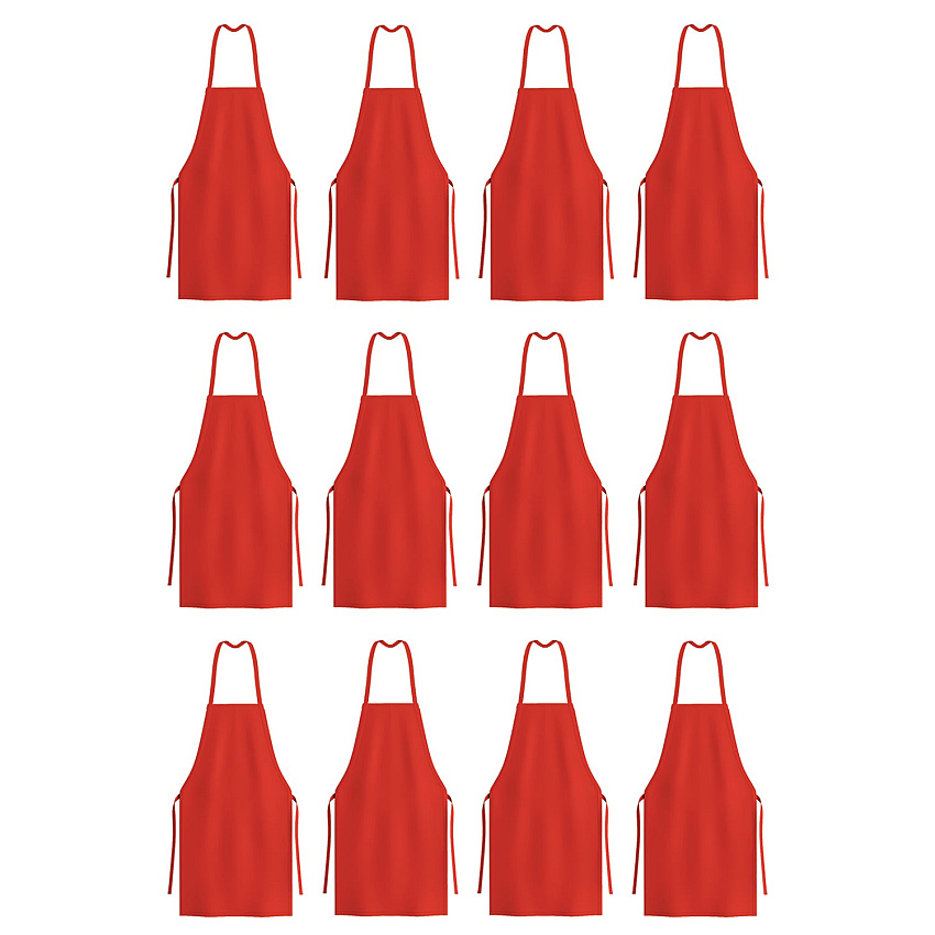 Mariposa Bib Apron 33x30 Red - Case Of 48 (APRN-R-SPUN-CS)