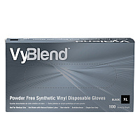 Vyblend Synthetic Vinyl Powder Free 4.5 Mil Gloves Black Xl, Case Of 1000 (GL-VN104BKFX)