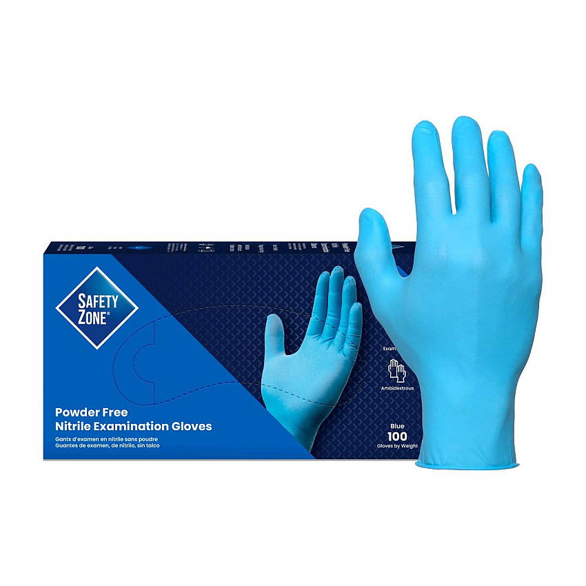Safety Zone Nitrile Powder Free 3 Mil Exam Gloves - Blue, 2xl - Case Of 1000 (GNPR-2X-1A)