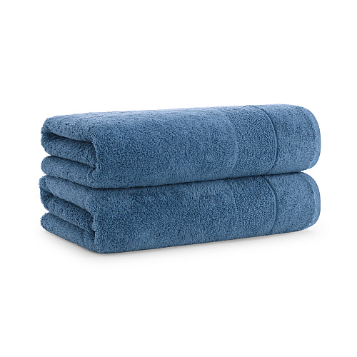 Aston & Arden Turkish Solid Bath Towel 30x60 Copen Blue - Pack Of 2 (BT-TS-3060-18-CBL)