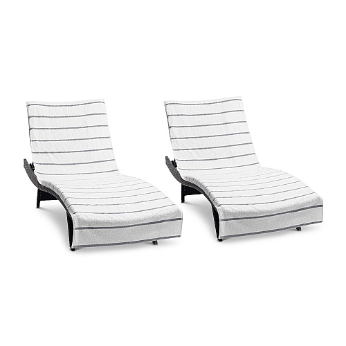 Las Rayas Chaise Cover 30x85 Light Grey - Case Of 12 (CC-HS3085LG-2PK-CS)