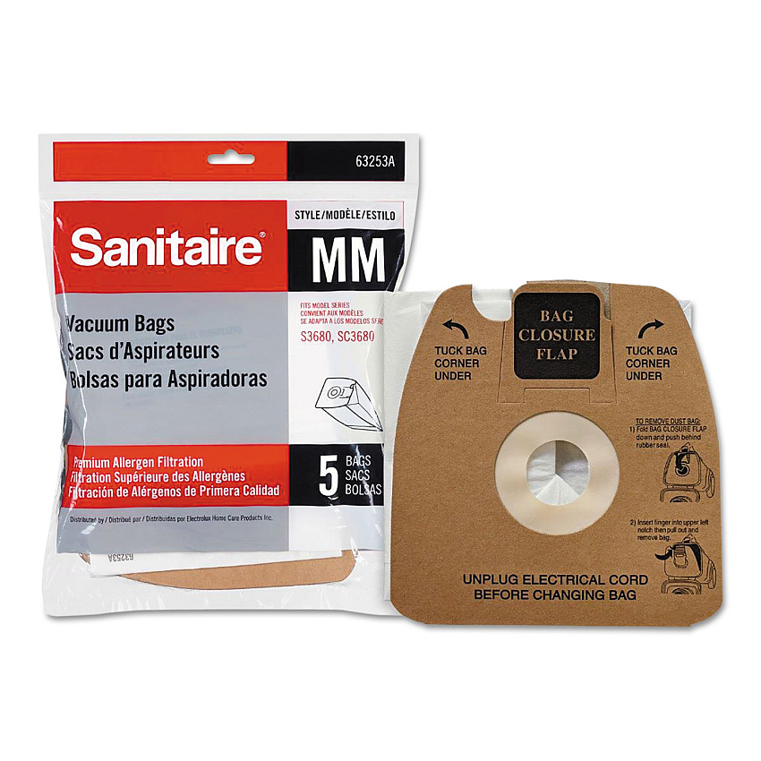 Sanitaire Style MM Disposable Dust Bags with Allergen Filter for SC3683A/SC3683B, 5/Pack (63253A10)