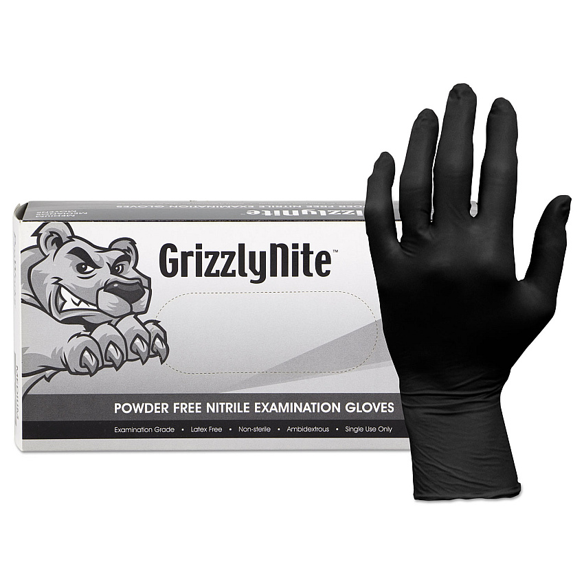 HOSPECO ProWorks GrizzlyNite Nitrile Gloves, Black, X-Large, 1,000/Carton (GLN105FX)