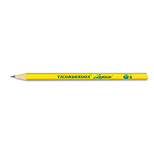 Dixon Ticonderoga Laddie Woodcase Pencil, HB (#2), Black Lead, Yellow Barrel, Dozen (13040)