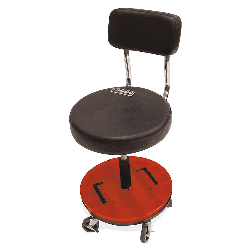 Tool Trolley With Removable Trays, Supports Up To 250 Lb, 21" Seat Height, Black