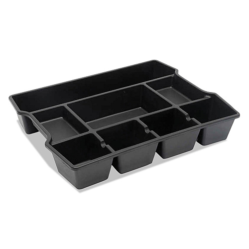Universal High Capacity Drawer Organizer, Eight Compartments, 14.88 x 11.88 x 2.5, Plastic, Black (UNV20120)