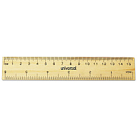 Universal Flat Wood Ruler, Standard/Metric, 6