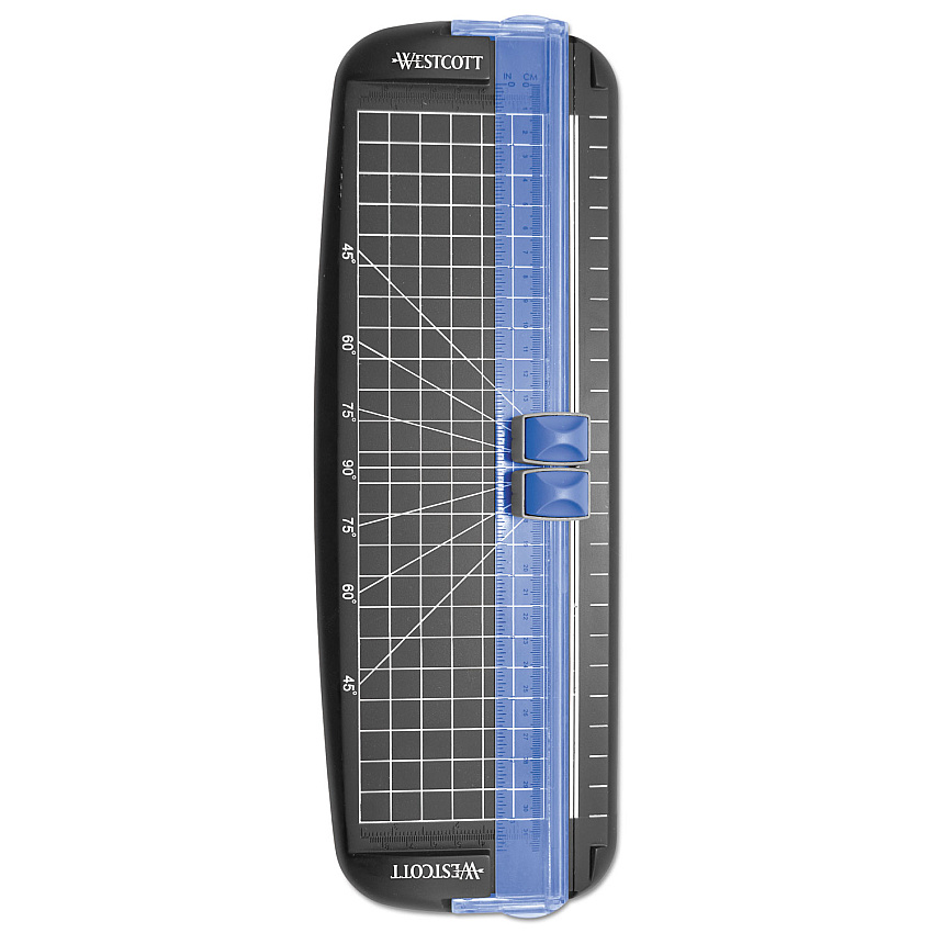 Westcott Multi-Purpose Personal Trimmer, 10 Sheets, 12" Cut Length, Plastic Base, 6.38 x 12 (15804)