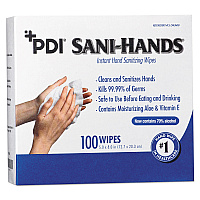PDI Sani-Hands Instant Hand Sanitizing Wipes, 1-Ply, 8 x 5, White, 1,000/Carton (D43600CT)