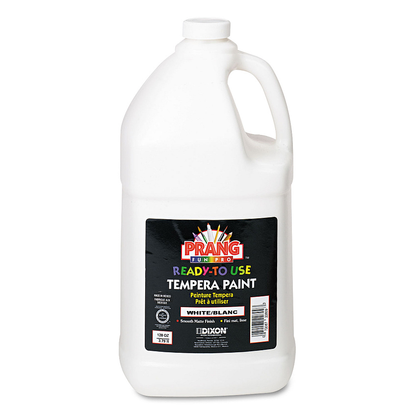 Prang Ready-to-Use Tempera Paint, White, 1 gal Bottle (22809)