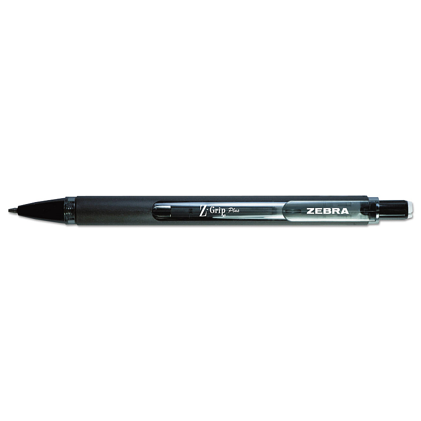 Zebra Z-Grip Plus Mechanical Pencil, 0.7 mm, HB (#2), Black Lead, Assorted Barrel Colors, Dozen 0.7 mm Black Lead - Refillable - 1 Dozen (55410)