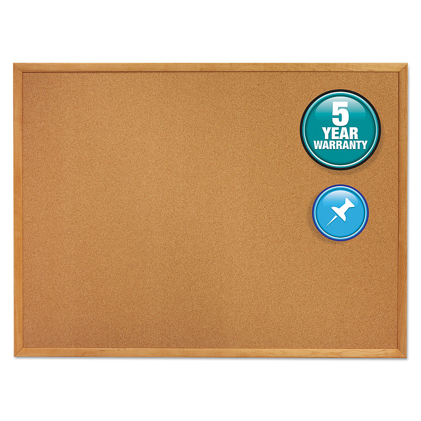 Quartet Classic Series Cork Bulletin Board, 36 x 24, Tan Surface, Oak Fiberboard Frame (303)