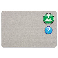 Quartet Oval Office Fabric Board, 36 x 24, Gray Surface (7683G)