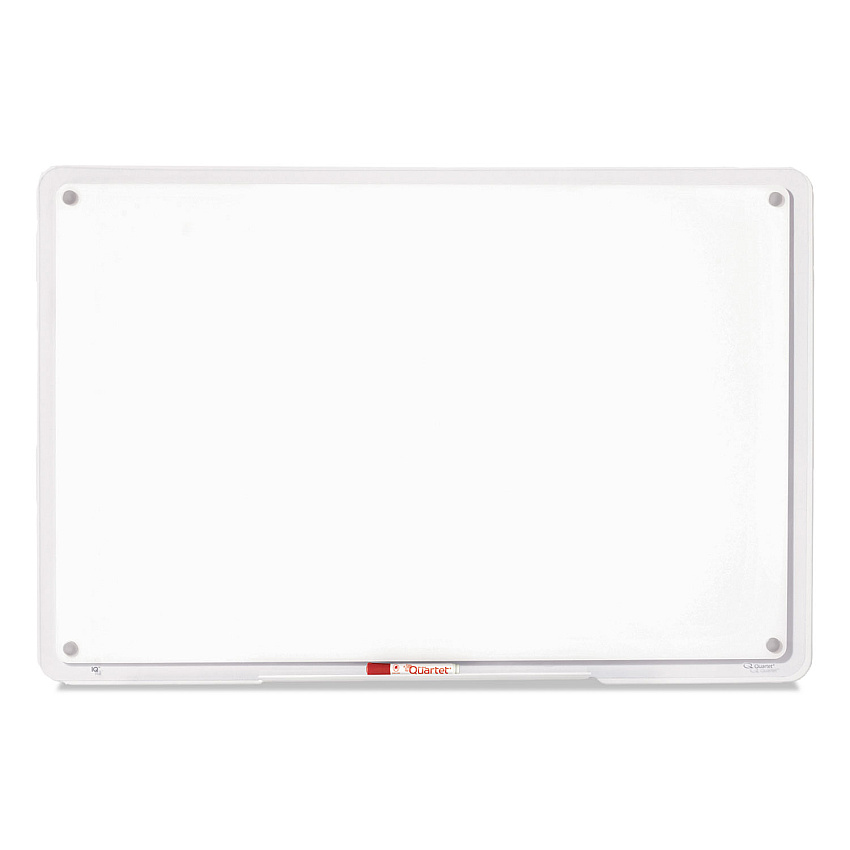 Quartet iQ Total Erase Translucent-Edge Board, 36 x 23, White Surface, Clear Plastic Frame (TM3623)