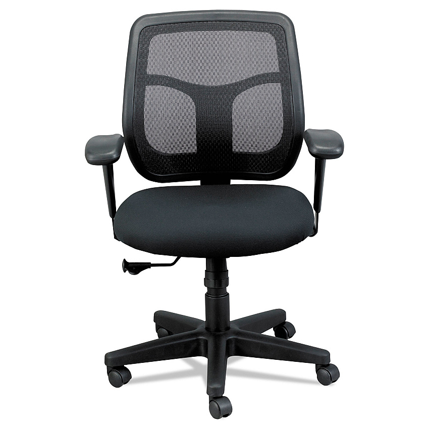 Eurotech Apollo Mid-Back Mesh Chair, 18.1" to 21.7" Seat Height, Black (MT9400BK)