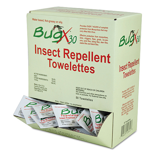 BugX CBXW010644BX Insect Repellent Towelettes